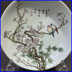 Nice Collectable Art Hand Painting Famille Rose Porcelain Bird Plate