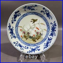 Nice Collectable Art Hand Painting XianFeng Famille Rose Porcelain Bird Plate