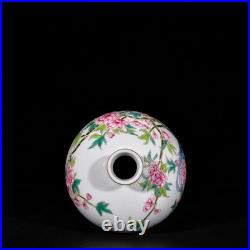 Nice Collectable Art Handmade Painting Famille Rose Porcelain Bird Mei Vase