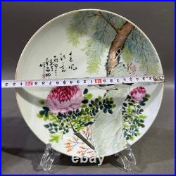 Nice Collectable Art Handmade Painting Famille Rose Porcelain Bird Plate