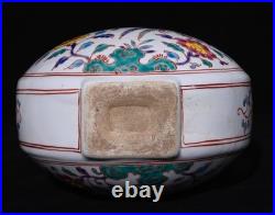 Nice Collectable Art Handmade Painting Five Colours Porcelain Bird Flat Vase