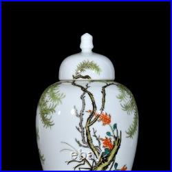 Nice Collectable Chinese Hand Famille Rose Porcelain Bird Jar