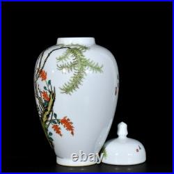 Nice Collectable Chinese Hand Famille Rose Porcelain Bird Jar