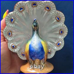 Noritake Handpainted Porcelain Peacock Bird Figurine Handmade Made in Japan