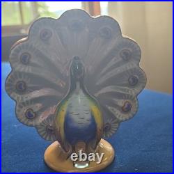 Noritake Handpainted Porcelain Peacock Bird Figurine Handmade Made in Japan