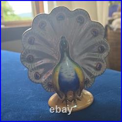 Noritake Handpainted Porcelain Peacock Bird Figurine Handmade Made in Japan