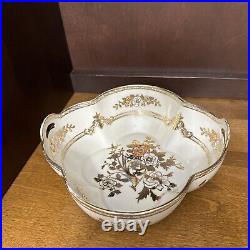 Noritake Porcelain Tea Set 18 Pc Gold Cream Bird Antique Serving Bowl