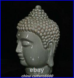 Old China Buddhism Longquan Porcelain Shakyamuni Sakyamuni Amitabha Head Statue