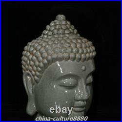 Old China Buddhism Longquan Porcelain Shakyamuni Sakyamuni Amitabha Head Statue