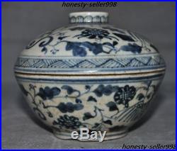 Old China Dynasty Blue&white porcelain flower Phoenix Bird Statue Bowl Cup Bowls