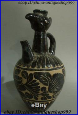 Old China Porcelain Bird Phoenix Flower Wine Tea Pot Flagon Teapot Stoup Statue