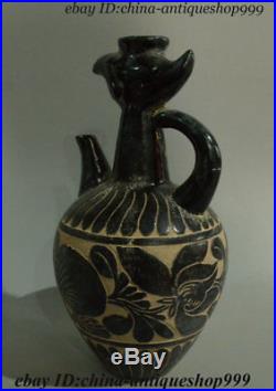 Old China Porcelain Bird Phoenix Flower Wine Tea Pot Flagon Teapot Stoup Statue