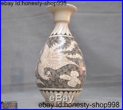 Old China dynasty Cizhou kiln porcelain Phoenix bird statue Bottle Pot Vase Jar