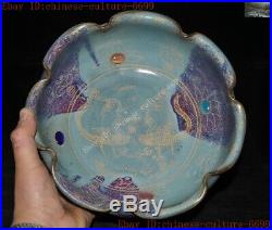 Old China official kiln Jun porcelain glaze gem Phoenix bird Tea cup Bowl statue