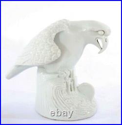 Old Chinese Chinese Monochrome Blanc de Chine White Glaze Porcelain Eagle Bird