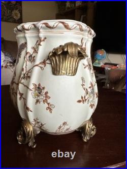 Ormolu Song Bird Planter French Porcelain