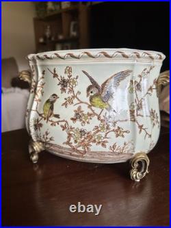 Ormolu Song Bird Planter French Porcelain