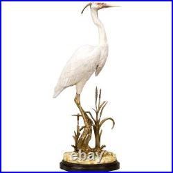 Ornate Porcelain And Bronze Heron Bird Figurine 24