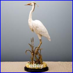 Ornate Porcelain And Bronze Heron Bird Figurine 24