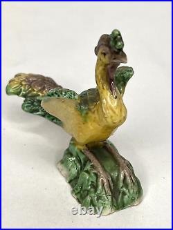 PAIR Antique Chinese Porcelain Phoenix Bird Figures Three Color Glazed Statues