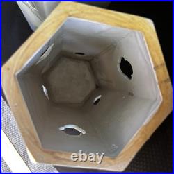 Pair Antique Circa 1900 Chinese Hand Painted Birds Porcelain Hat / Wig Stands Pair Antique Circa 1900 Chinese Hand Painted Birds Porcelain Hat / Wig Stands