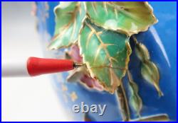 Pair Antique French Limoges Aesthetic Porcelain Vase Birds Japonisme Orientalist