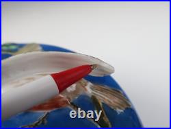 Pair Antique French Limoges Aesthetic Porcelain Vase Birds Japonisme Orientalist