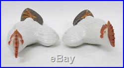 Pair Antique late 19th century Chinese Export Porcelain Bird Figures of Chickens