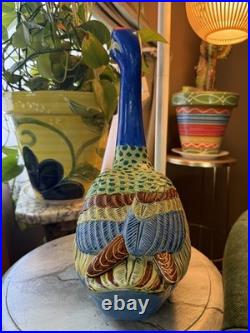 Pair Colorful Japanese Kutani Geese Ducks Porcelain Clay Andrea by Sadek