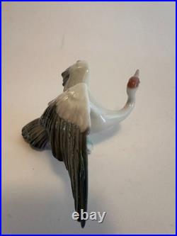 Pair Lladro Landing Crane Bird 1600 & 1598 Porcelin Figurine Spain Set of 2 Nice