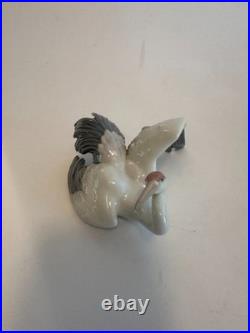Pair Lladro Landing Crane Bird 1600 & 1598 Porcelin Figurine Spain Set of 2 Nice