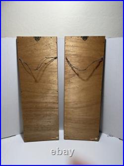 Pair Of Japanese Porcelain Pottery Framed Plaques Ruffed Grouse Birds Flowers 2