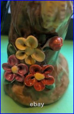 Pair Of Majolica Style Ceramic Birds