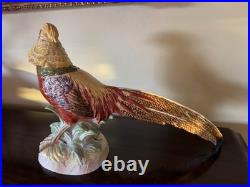 Pair Of Porcelain Highness Golden Pheasant Figurines By Dresden