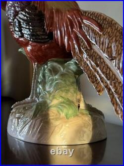 Pair Of Porcelain Highness Golden Pheasant Figurines By Dresden