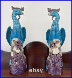 Pair Of Porcelain HoHo Birds Phoenix Birds 20th Century