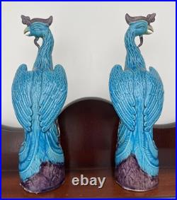 Pair Of Porcelain HoHo Birds Phoenix Birds 20th Century