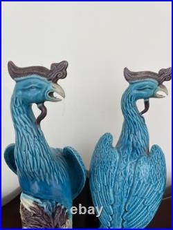 Pair Of Porcelain HoHo Birds Phoenix Birds 20th Century