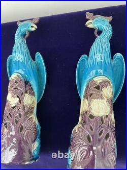 Pair Of Porcelain HoHo Birds Phoenix Birds 20th Century