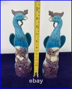 Pair Of Porcelain HoHo Birds Phoenix Birds 20th Century