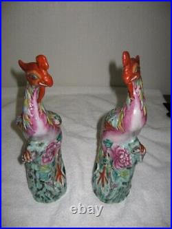 Pair Vintage Chnese Porcelain Phoenix Birds