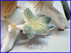 Pair Vintage German Karl Ens Porcelain Figurine Group Bullfinch Bird Perched
