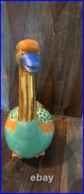 Pair Vintage Japanese Porcelain Clay Kutani Geese Mandarin Ducks Andrea by Sadek