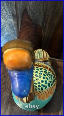 Pair Vintage Japanese Porcelain Clay Kutani Geese Mandarin Ducks Andrea by Sadek