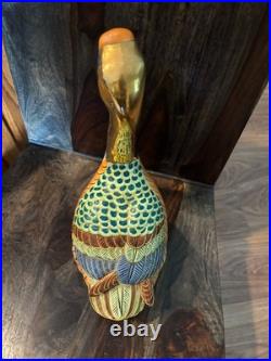 Pair Vintage Japanese Porcelain Clay Kutani Geese Mandarin Ducks Andrea by Sadek