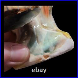Pair Vtg Majolica Cockatoo Bird Figurines 9 Japan Colorful Gold Trim MCM