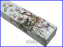 Pair White Porcelain Flower Birds Scenery Rectangular Display Paperweight GB347 Pair White Porcelain Flower Birds Scenery Rectangular Display Paperweight GB347