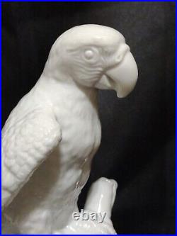 Pair of 1979 Parrots Birds Fitz & Floyd Bisque Porcelain Figurines Statues
