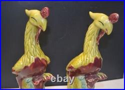 Pair of Antique/Vintage Phoenix Birds Porcelain Figurine