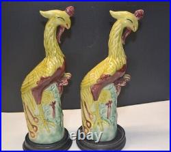 Pair of Antique/Vintage Phoenix Birds Porcelain Figurine